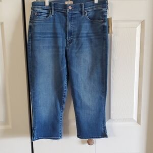 MOTHER THE STUNNER ZIP BUNNY SNIP NWT. SZ 31 CROP BERMUDA